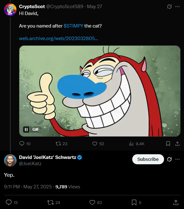David Schwartz confirms Stimpy story